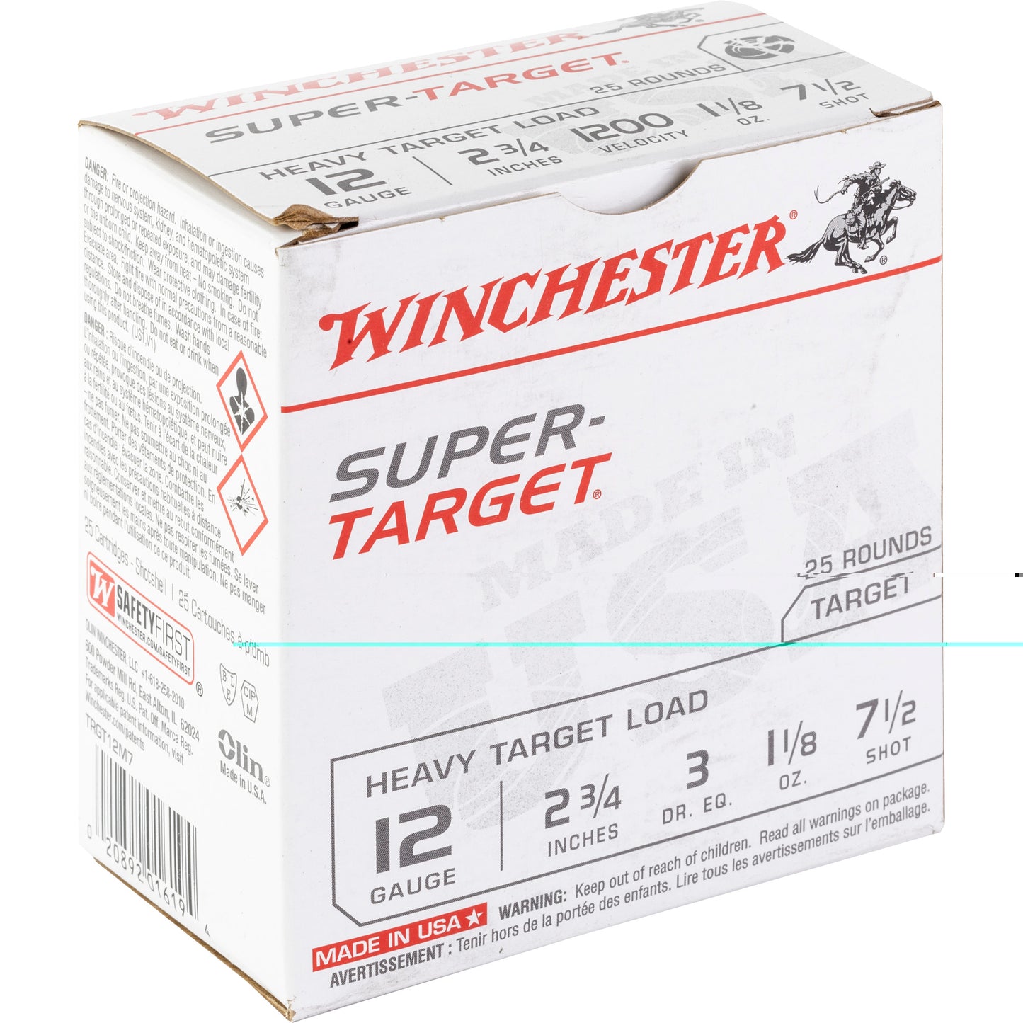 Winchester Ammunition, Super Target, Heavy Target Load, 12 Gauge 2.75", #7.5, 1 1/8 oz, 25 Round Box
