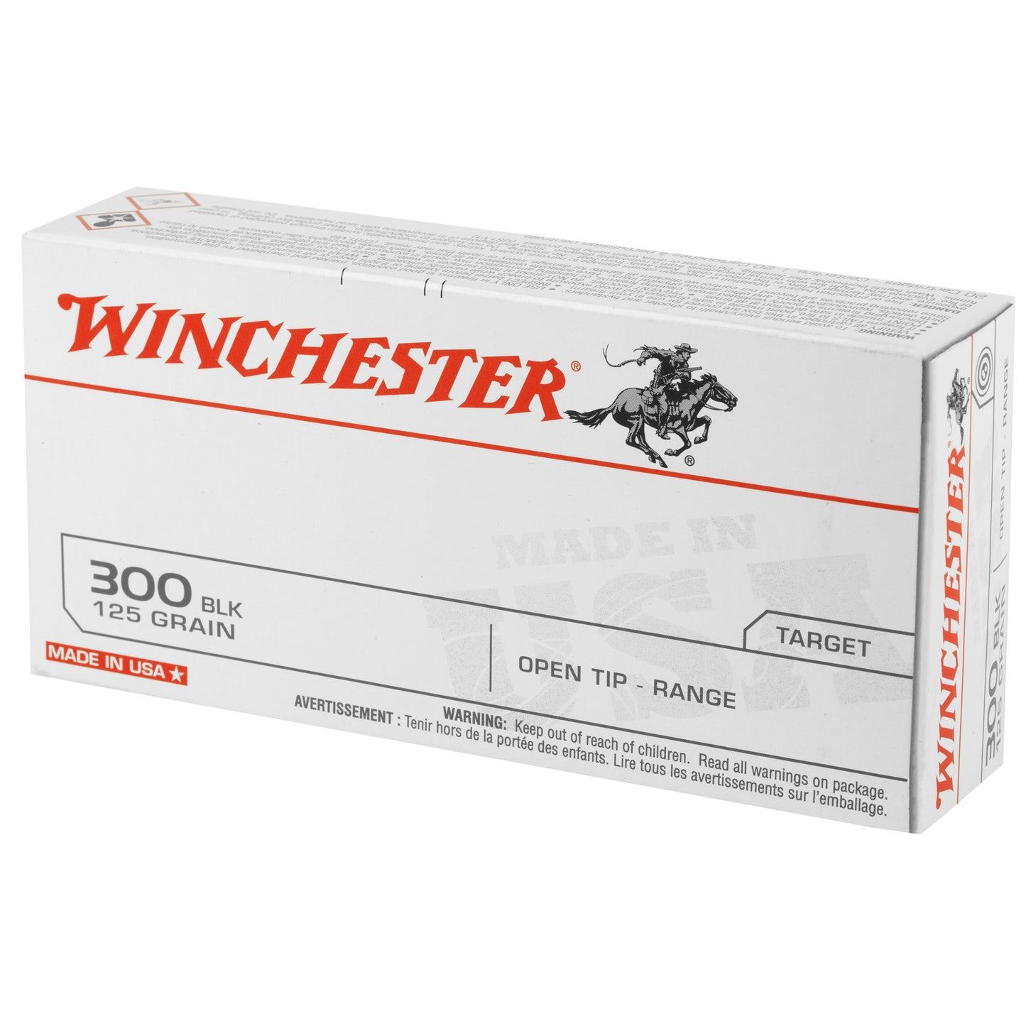 Winchester, USA, 300 Blackout, 125 Grain, Open Tip, 20 Round Box