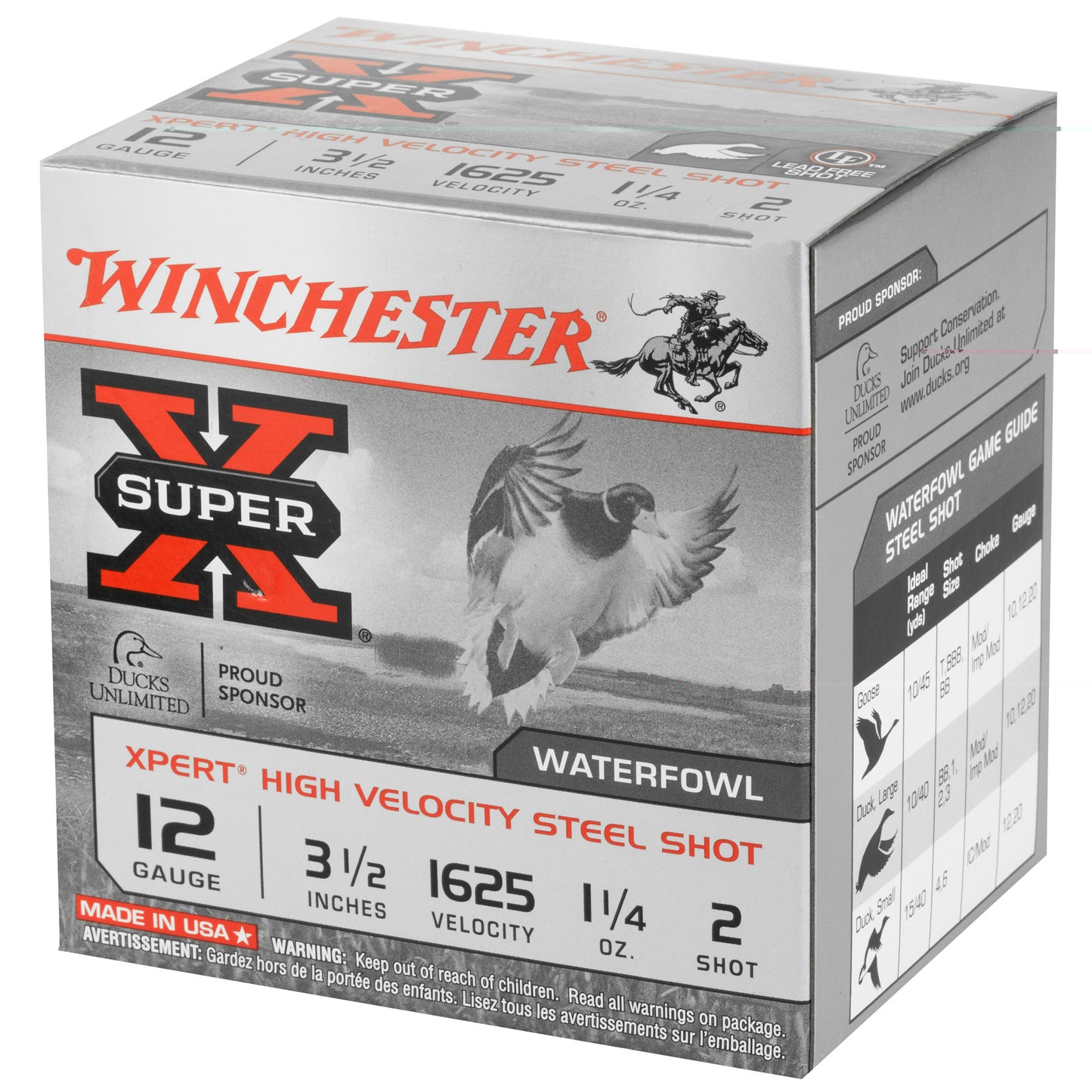 Winchester Ammunition, Xpert HI-Velocity, Steel, 12 Gauge, 3.5", #2, 1 1/4 oz., Steel Shot, Lead Free, 25 Round Box