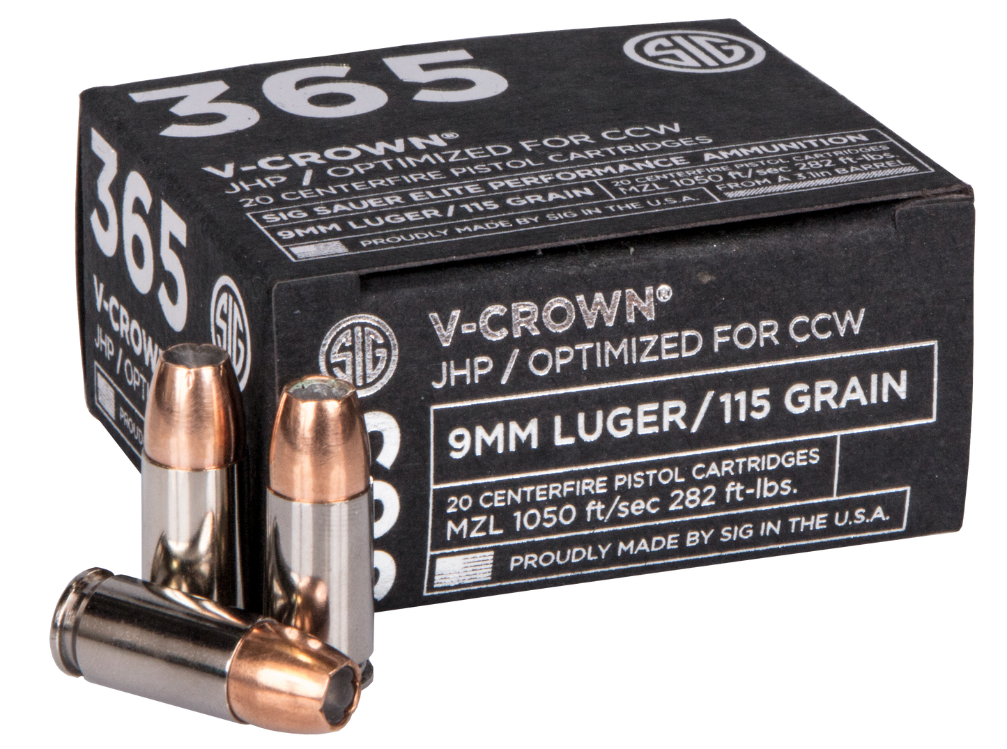 Sig Sauer Elite Defense, Sig E9mma1-365-20        Vcrwn 9mm  115 Jhp  20/10