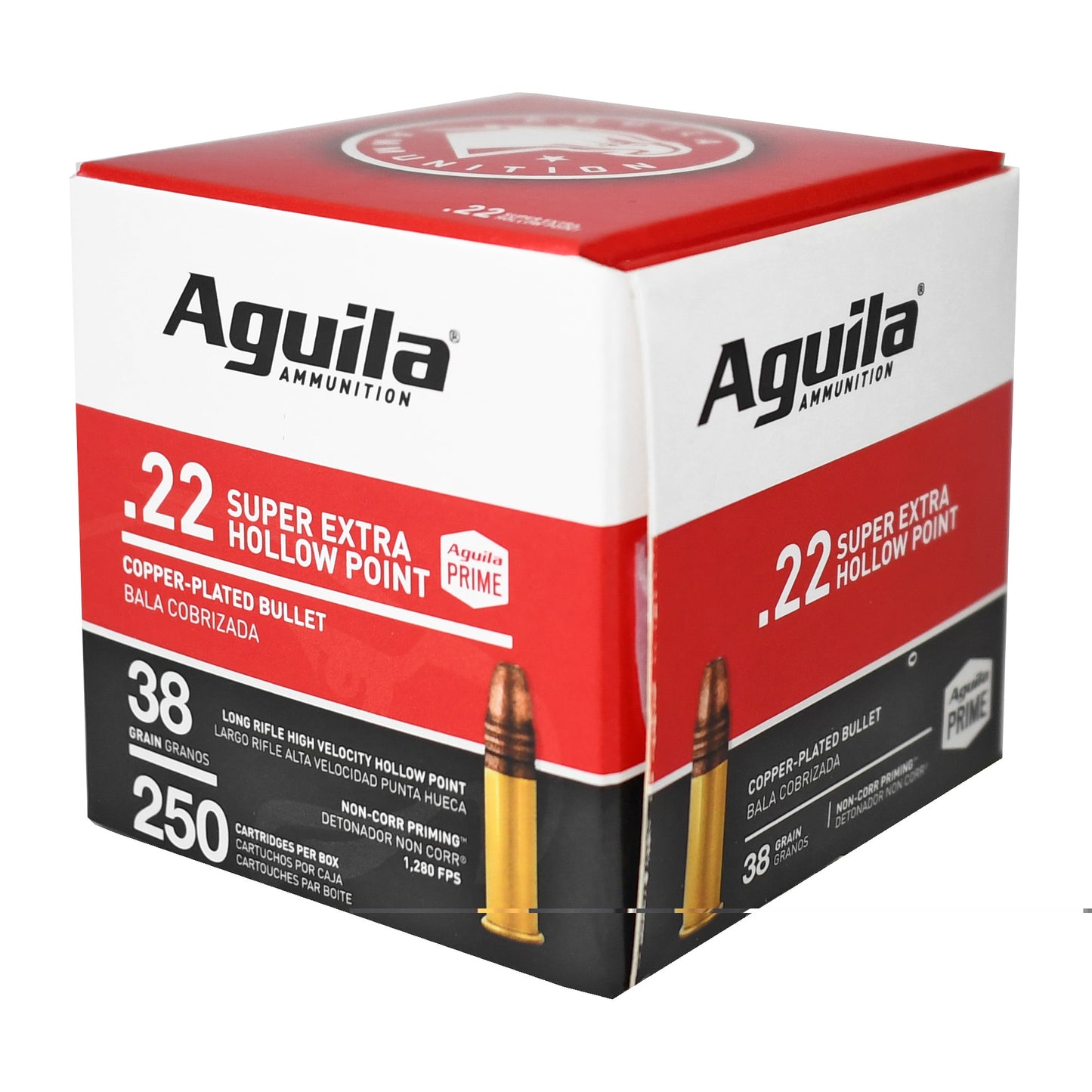 Aguila, Rimfire, .22 LR, 38 Grain, Hollow Point, Hi-Velocity, 250 Rounds Per Box