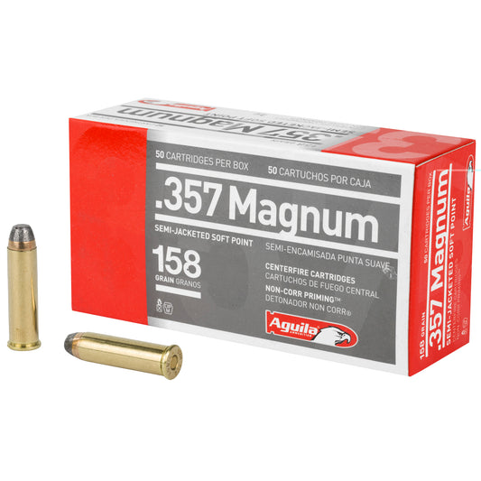 Aguila, .357 Magnum, 158 Grain, Semi Jacketed Soft Point, 50 Round Box