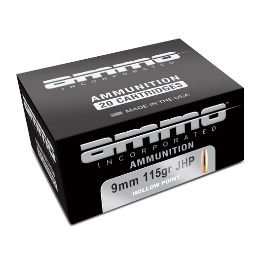 Ammo Inc, Signature, 9MM, 115 Grains, Jacketed Hollow Point, 20 Round Box