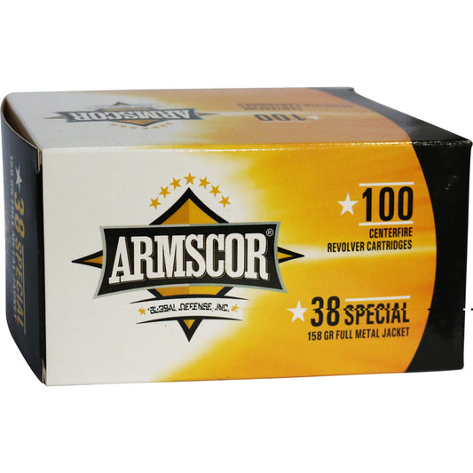 Armscor, .38 Special, 158 Grain, Full Metal Jacket, 100 Round Box