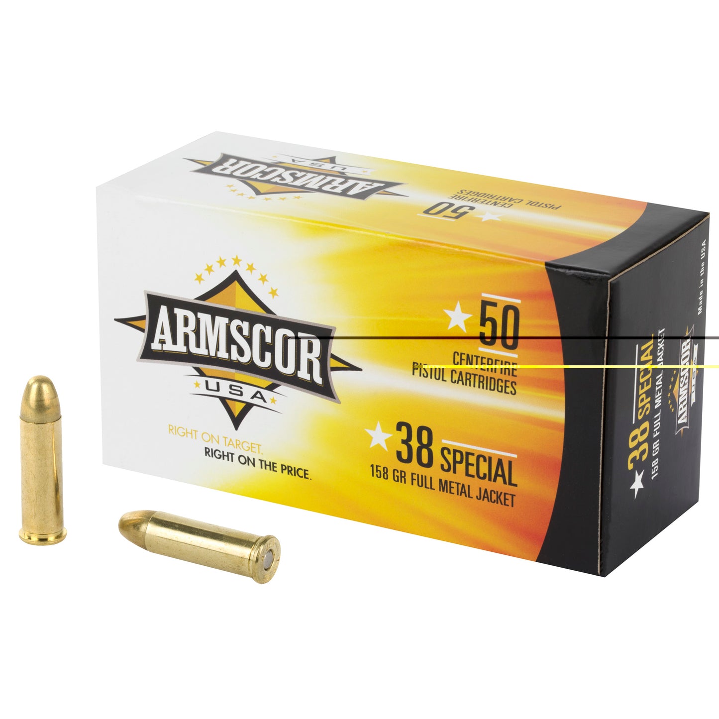 Armscor, .38 Special, 158 Grain, Full Metal Jacket, 50 Round Box