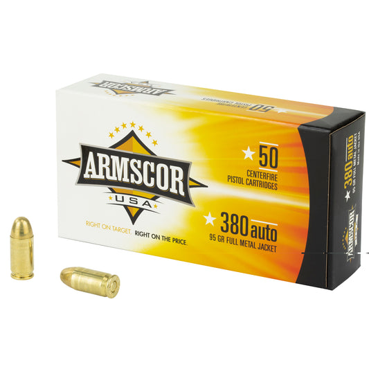 Armscor, .380 ACP, 95 Grain, Full Metal Jacket, 50 Round Box