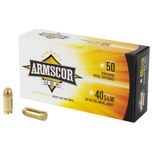 Armscor, 40 S&W, 180 Grain, Full Metal Jacket, 50 Round Box