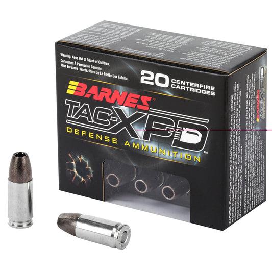 Barnes, TAC-XPD, 9MM+P, 115 Grain, TAC-XP, Hollow Point, Lead Free, 20 Round Box