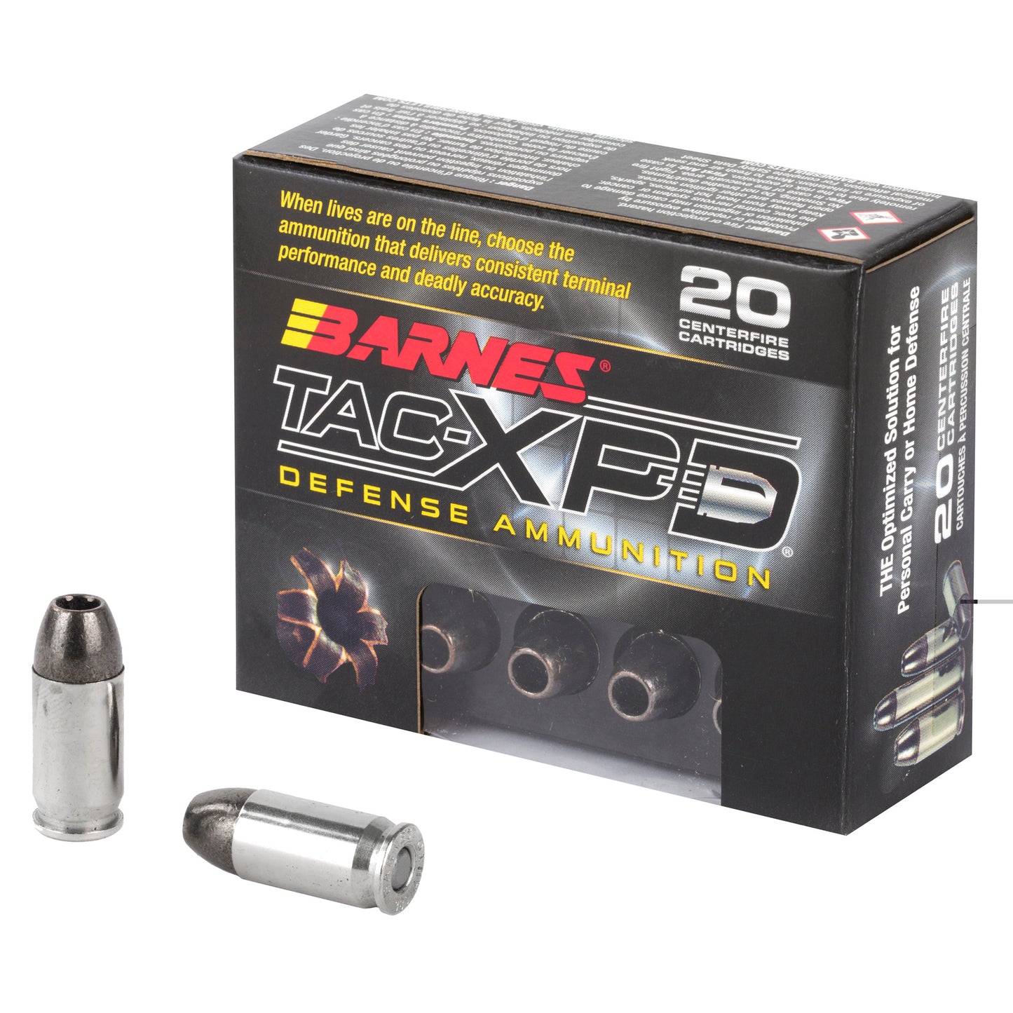 Barnes, TAC-XPD, .380 ACP, 80 Grain, TAC-XP, Hollow Point, Lead Free, 20 Round Box