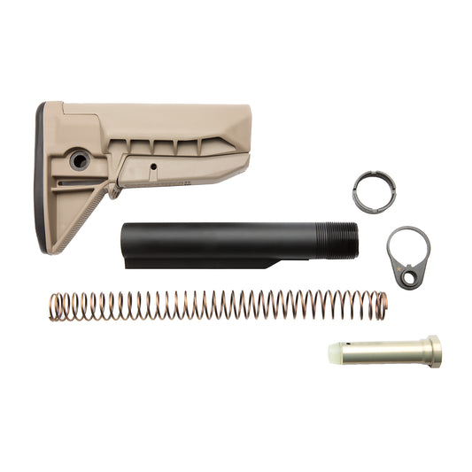 Bravo Company, BCMGUNFIGHTER Mod 0 Stock Kit, SOPMOD (Widebody), Receiver Extension, Quick Detach End Plate, Lock Nut Action Spring, Carbine Buffer, Flat Dark Earth