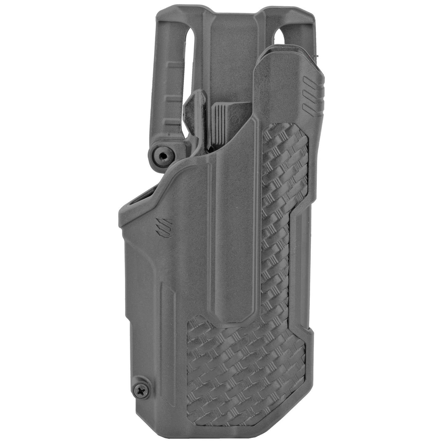 BLACKHAWK, T-Series L2D, Duty Holster, Right Hand, Fits Glock 17/22/31 With TLR1/TLR2, Includes Jacket Slot Belt Loop, Black Basketweave Finish