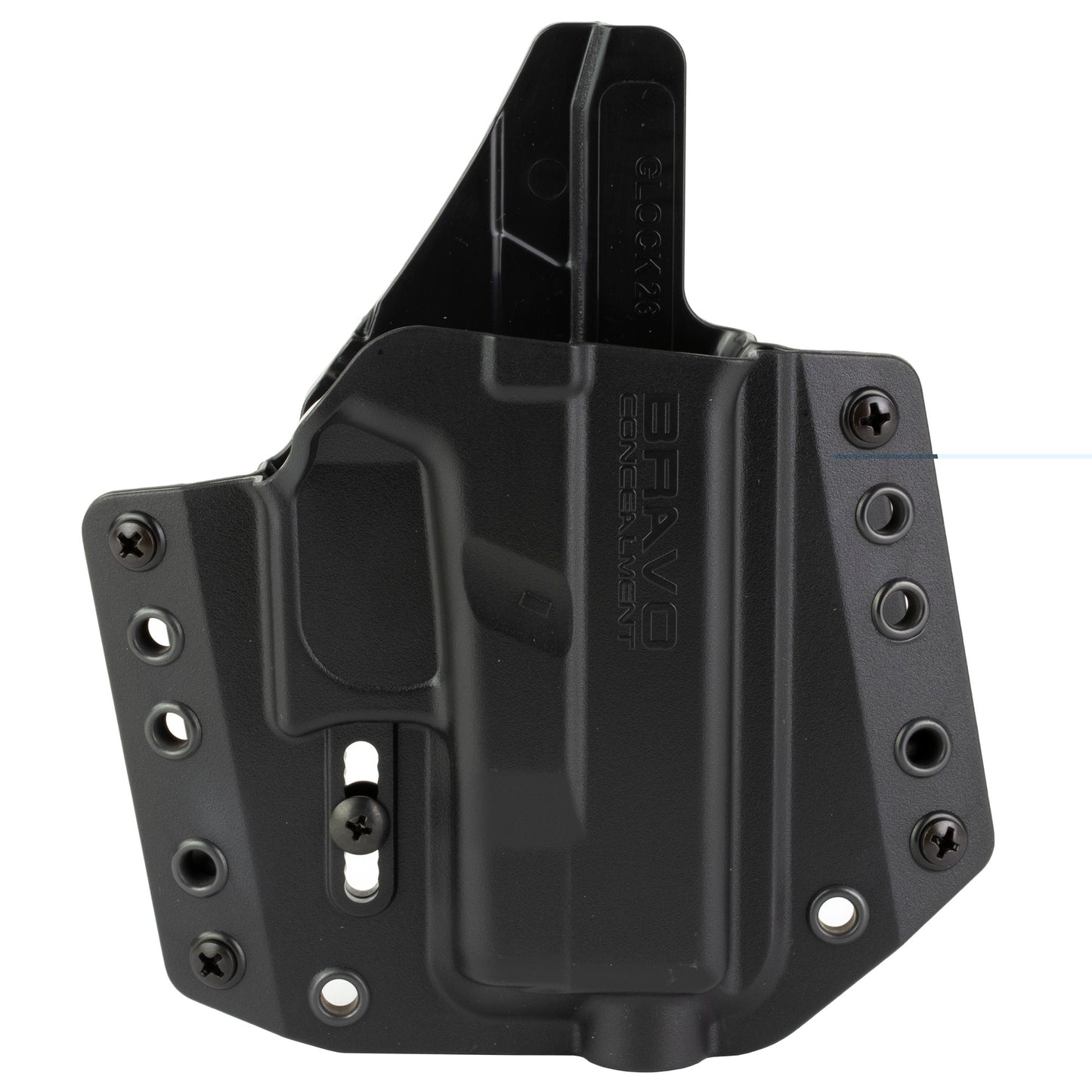 Bravo Concealment, BCA, OWB Concealment Holster, 1.5" Belt Loops, Fits Glock 26/27/33, Right Hand, Black, Polymer, Does not fit Glock 27 Gen 5