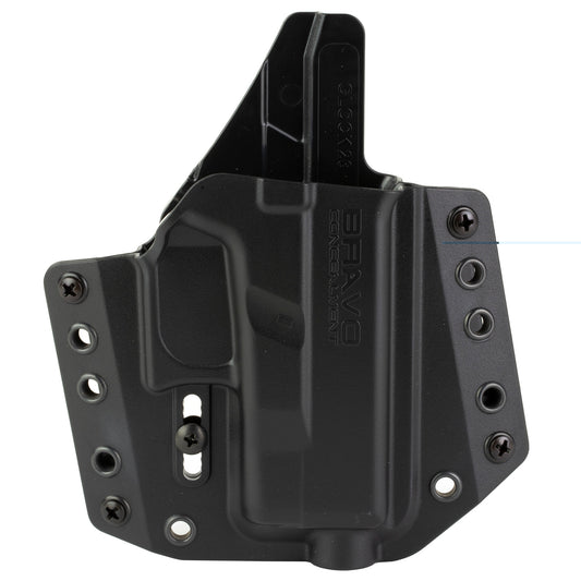 Bravo Concealment, BCA, OWB Concealment Holster, 1.5" Belt Loops, Fits Glock 26/27/33, Right Hand, Black, Polymer, Does not fit Glock 27 Gen 5