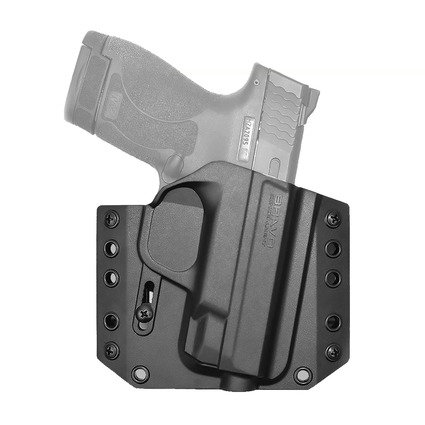 Bravo Concealment, BCA, OWB Concealment Holster, 1.5" Belt Loops, Fits S&W M&P Shield 9/40, Right Hand, Black, Polymer