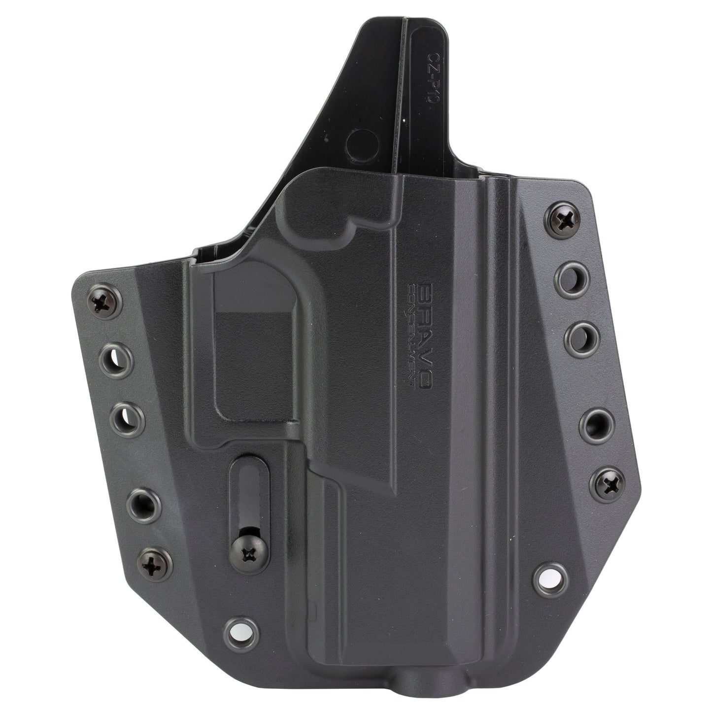 Bravo Concealment, BCA, OWB Concealment Holster, 1.5" Belt Loops, Fits CZ P-10C, Right Hand, Black, Polymer