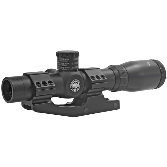 BSA Optics, Tactical Weapon, Rifle Scope, 1-4X24, 30mm Maintube, Mil Dot Reticle, 1/2 MOA Adjustments, Black Color, Mount, .223 and .308 Turrets