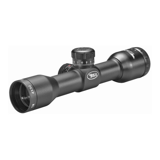 BSA Optics, Tactical Weapon, Rifle Scope, 4X30, 1" Maintube, Mil Dot Reticle, 1/4 MOA Adjustments, Black Color