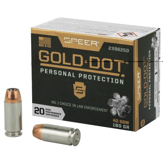 Speer, Gold Dot, Personal Protection, .40 S&W, 180 Grain, Hollow Point, 20 Round Box