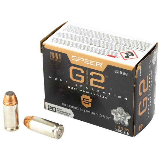 Speer Ammunition, Gold Dot G2, 40S&W, 180 Grain, Gold Dot Hollow Point, 20 Round Box