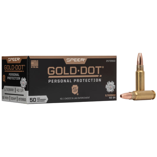 Speer, Gold Dot, 5.7X28MM, 40 Grain, Gold Dot Hollow Point, 50 Round Box