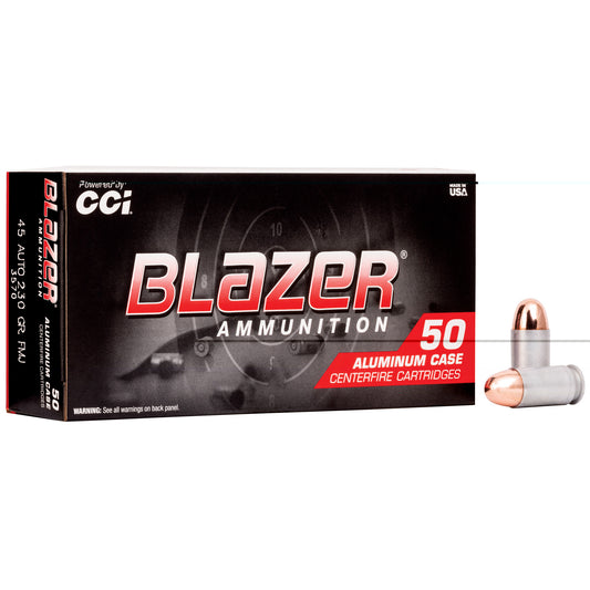 Blazer Ammunition, Blazer, 45 ACP, 230 Grain, Full Metal Jacket, 50 Round Box