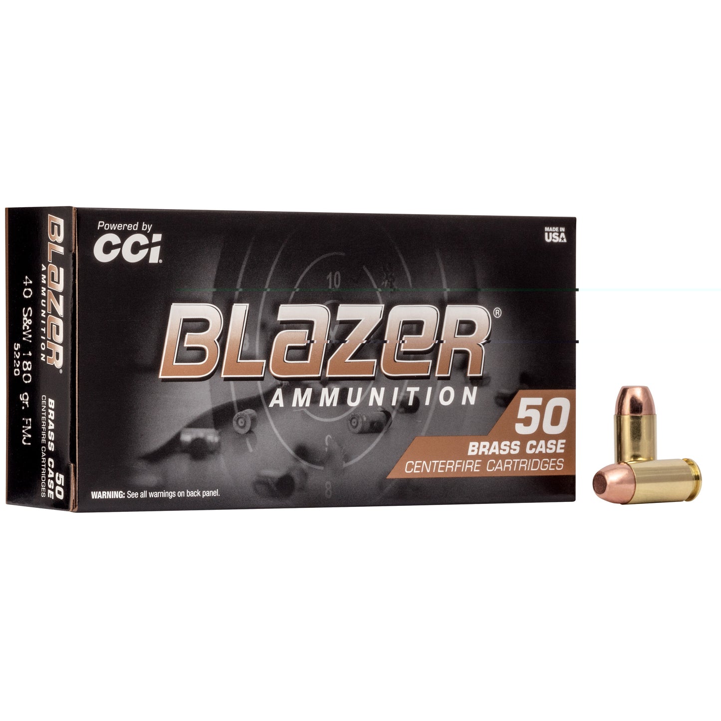 Blazer, Brass, .40 S&W, 180 Grain, Full Metal Jacket, 50 Round Box