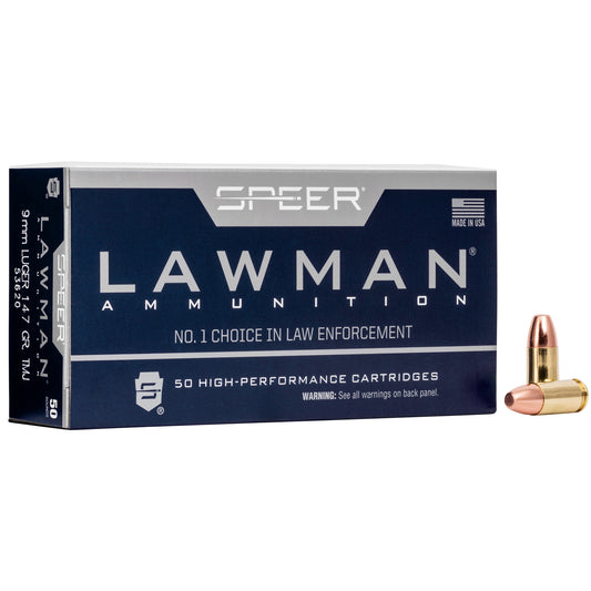 Speer, Lawman, 9MM, 147 Grain, Total Metal Jacket, 50 Round Box