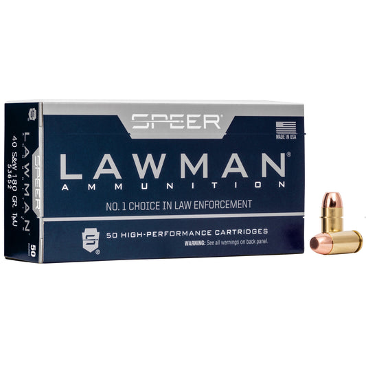 Speer, Lawman, .40 S&W, 180 Grain, Total Metal Jacket, 50 Round Box