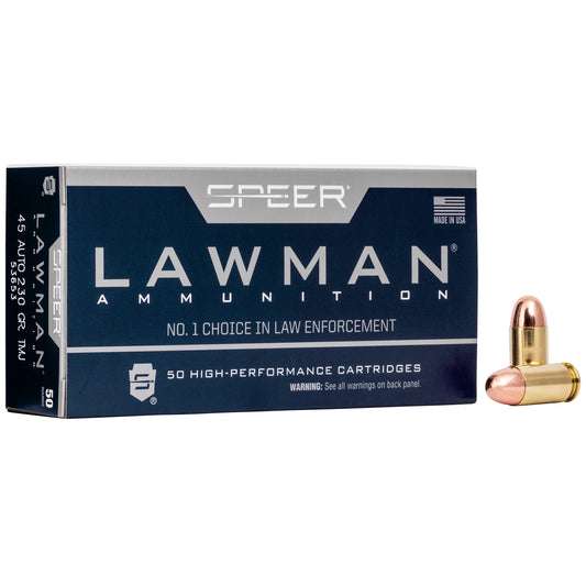 Speer, Lawman, .45 ACP, 230 Grain, Total Metal Jacket, 50 Round Box