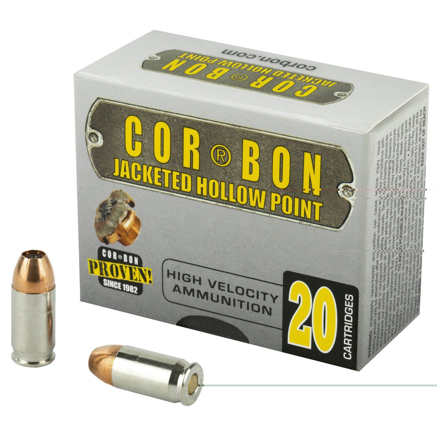 CorBon, Self Defense, 380ACP, 90 Grain, Jacketed Hollow Point, 20 Round Box