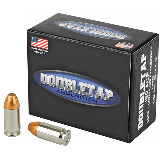 DoubleTap Ammunition, Controlled Expansion, 380 ACP, 95 Grain, Jacketed Hollow Point, 20 Round Box