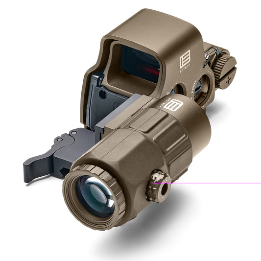 EOTech, EXPS3-0 Holographic Sight, Red 68 MOA Ring with 1 MOA Dot Reticle, Night Vision Compatible, Side Button Controls, Quick Disconnect Mount, Includes G33 3X Magnifier, Tan