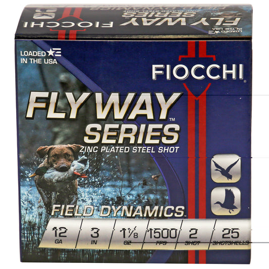 Fiocchi Ammunition, Flyway Steel, 12 Gauge, 3", #2, Steel Shot, Waterfowl, 25 Round Box