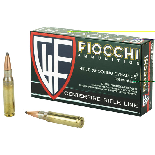 Fiocchi Ammunition, Rifle, 308WIN, 150 Grain, Pointed Soft Point, 20 Round Box