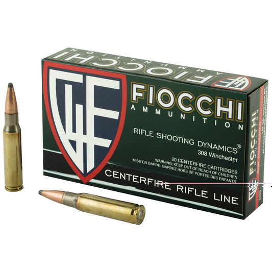 Fiocchi, .308 Winchester, 165 Grain, InterLock Boat Tail Soft Point, 20 Round Box