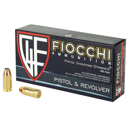 Fiocchi, 380ACP, 90 Grain, Jacketed Hollow Point, 50 Round Box