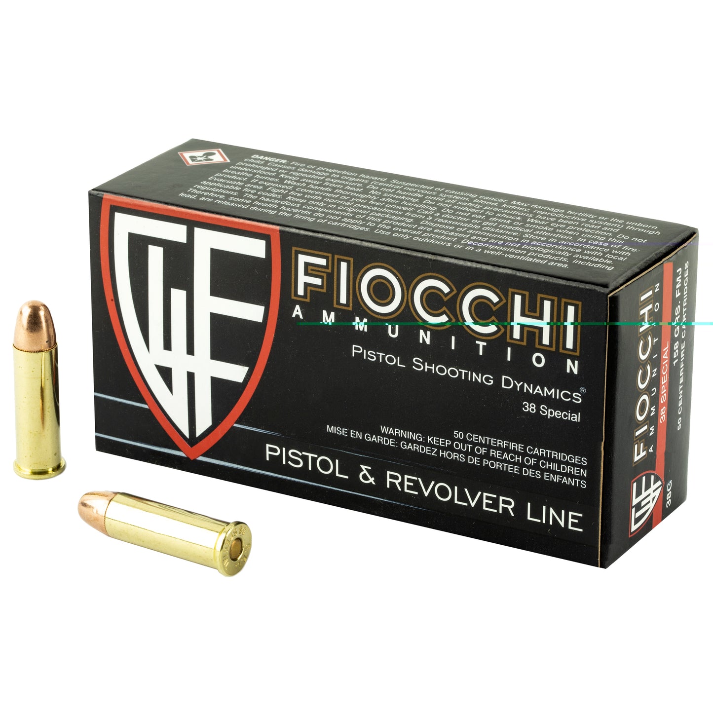 Fiocchi, 38 Special, 158 Grain, Full Metal Jacket, 50 Round Box