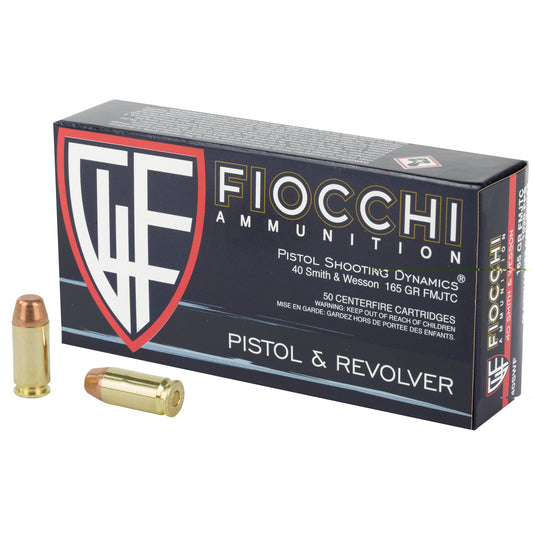 Fiocchi, 40S&W, 165 Grain, Full Metal Jacket, 50 Round Box