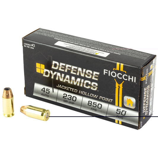 Fiocchi, .45 ACP, 230 Grain, Jacketed Hollow Point, 50 Round Box