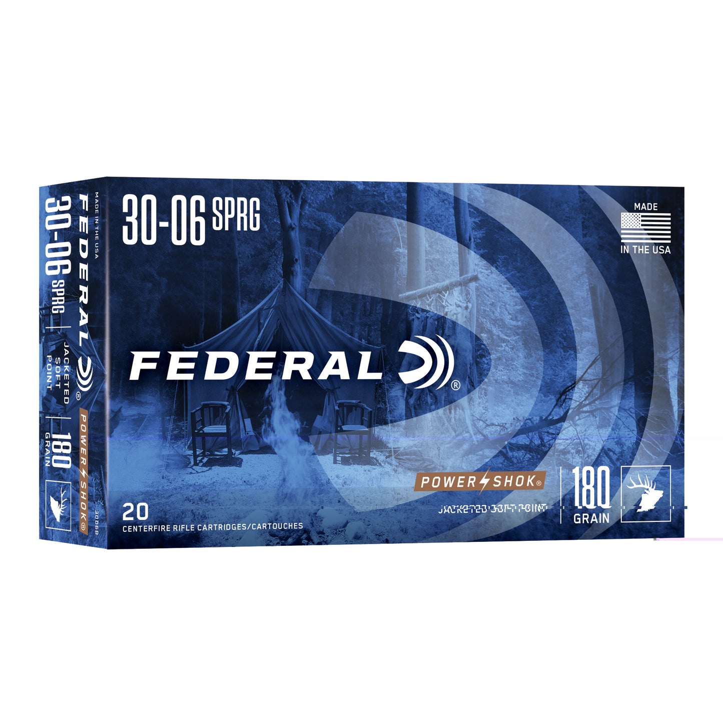 Federal, PowerShok, 30-06, 180 Grain, Soft Point, 20 Round Box