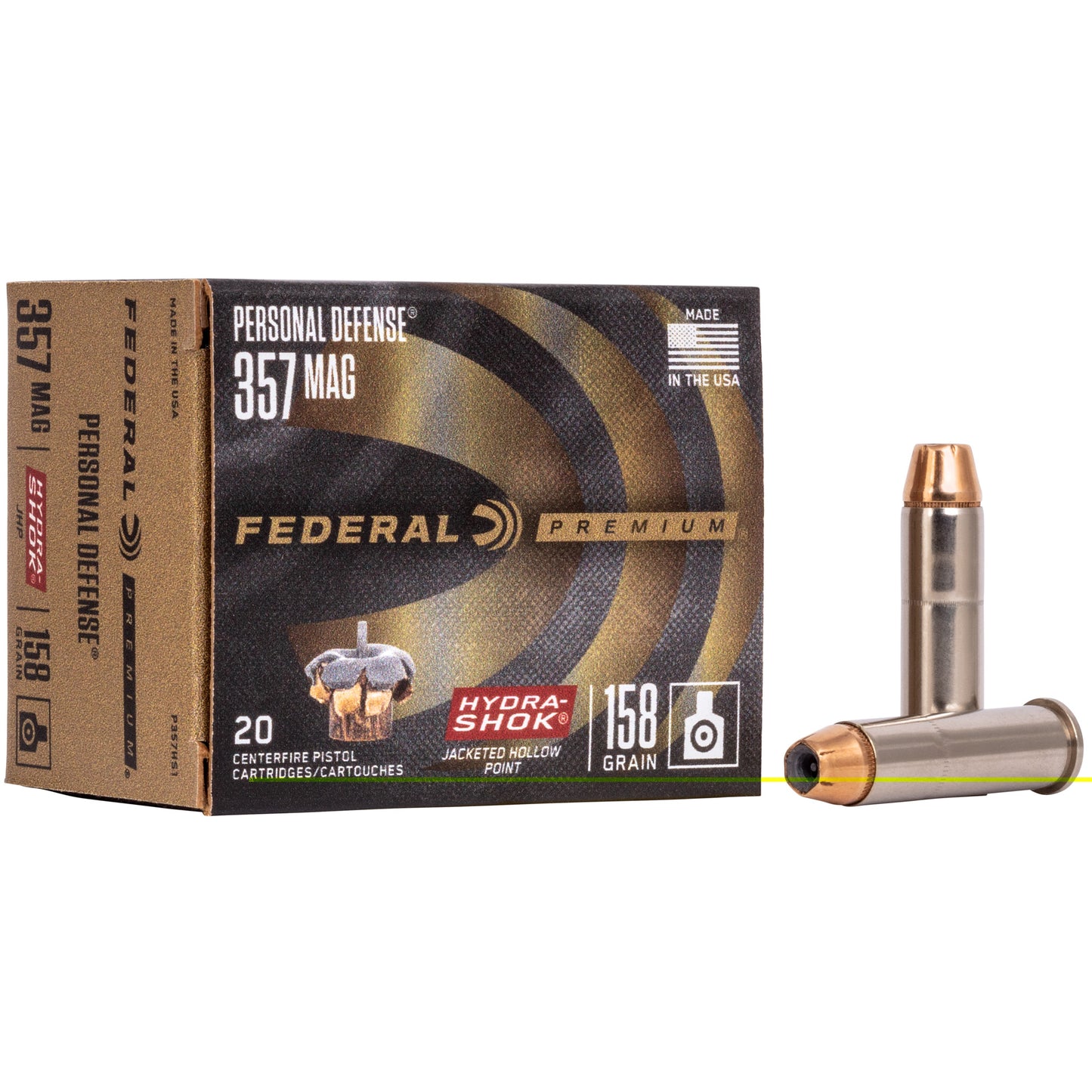 Federal, Hydra-Shok, 357MAG, 158 Grain, Hollow Point, 20 Round Box