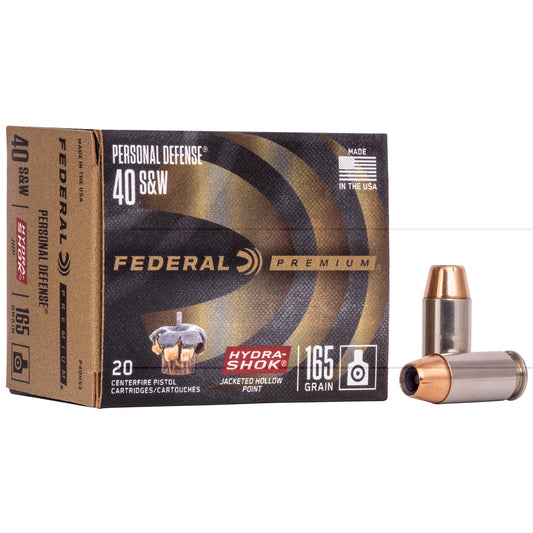 Federal, Hydra-Shok, .40 S&W, 165 Grain, Hollow Point, 20 Round Box