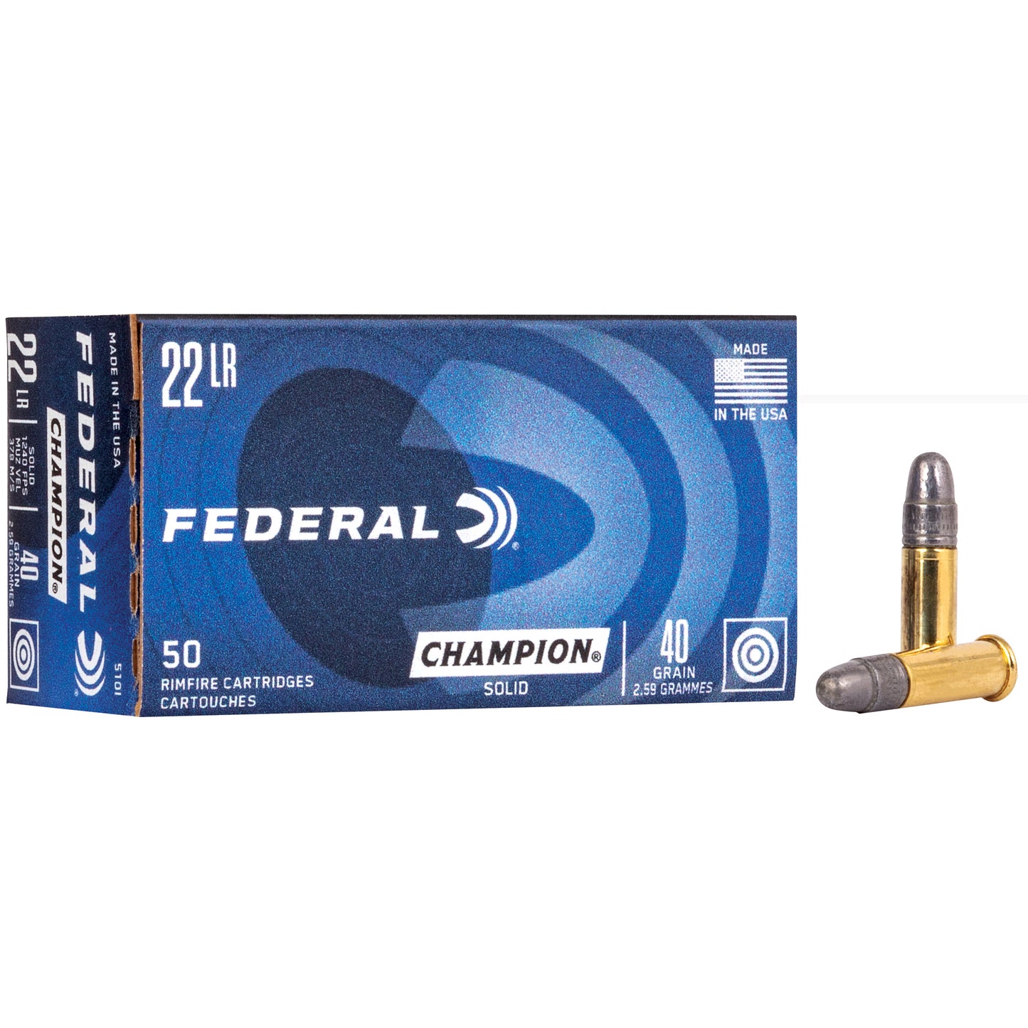 Federal, Lightning, 22LR, 40 Grain, Solid, 50 Round Box