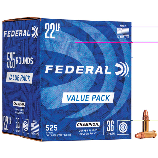 Federal, Champion, .22 LR, 36 Grain, Hollow Point, 525 Round Brick