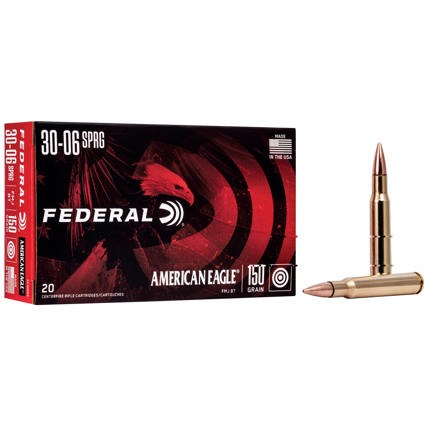 Federal, American Eagle, 30-06, 150 Grain, Boat Tail, 20 Round Box