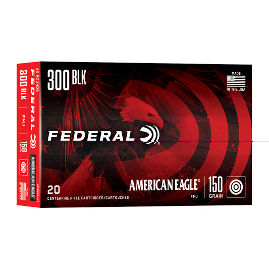 Federal, American Eagle, .300 Blackout, 150 Grain, Full Metal Jacket, 20 Round Box