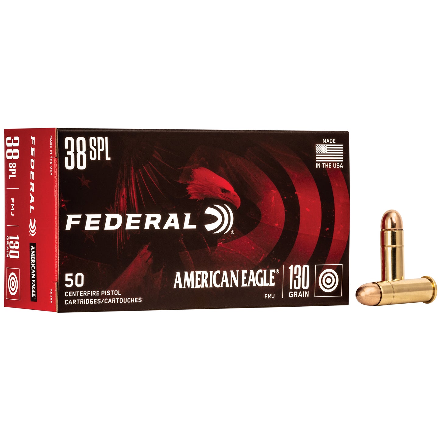 Federal, American Eagle, .38 Special, 130 Grain, Full Metal Jacket, 50 Round Box