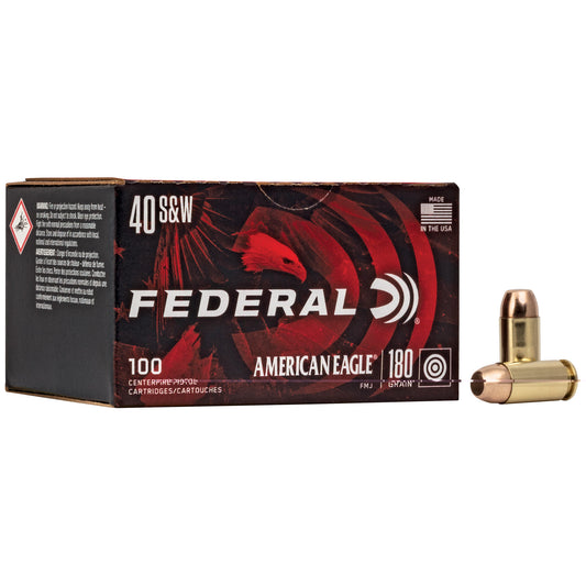 Federal, American Eagle, .40 S&W, 180 Grain, Full Metal Jacket, 100 Round Box