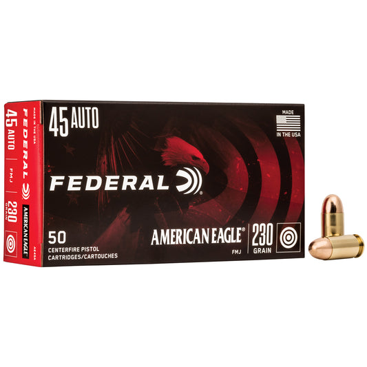 Federal, American Eagle, 45ACP, 230 Grain, Full Metal Jacket, 50 Round Box