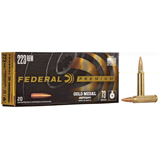 Federal, Gold Medal, .223 Remington, 73 Grain, Berger Hybrid BTHP, 20 Round Box